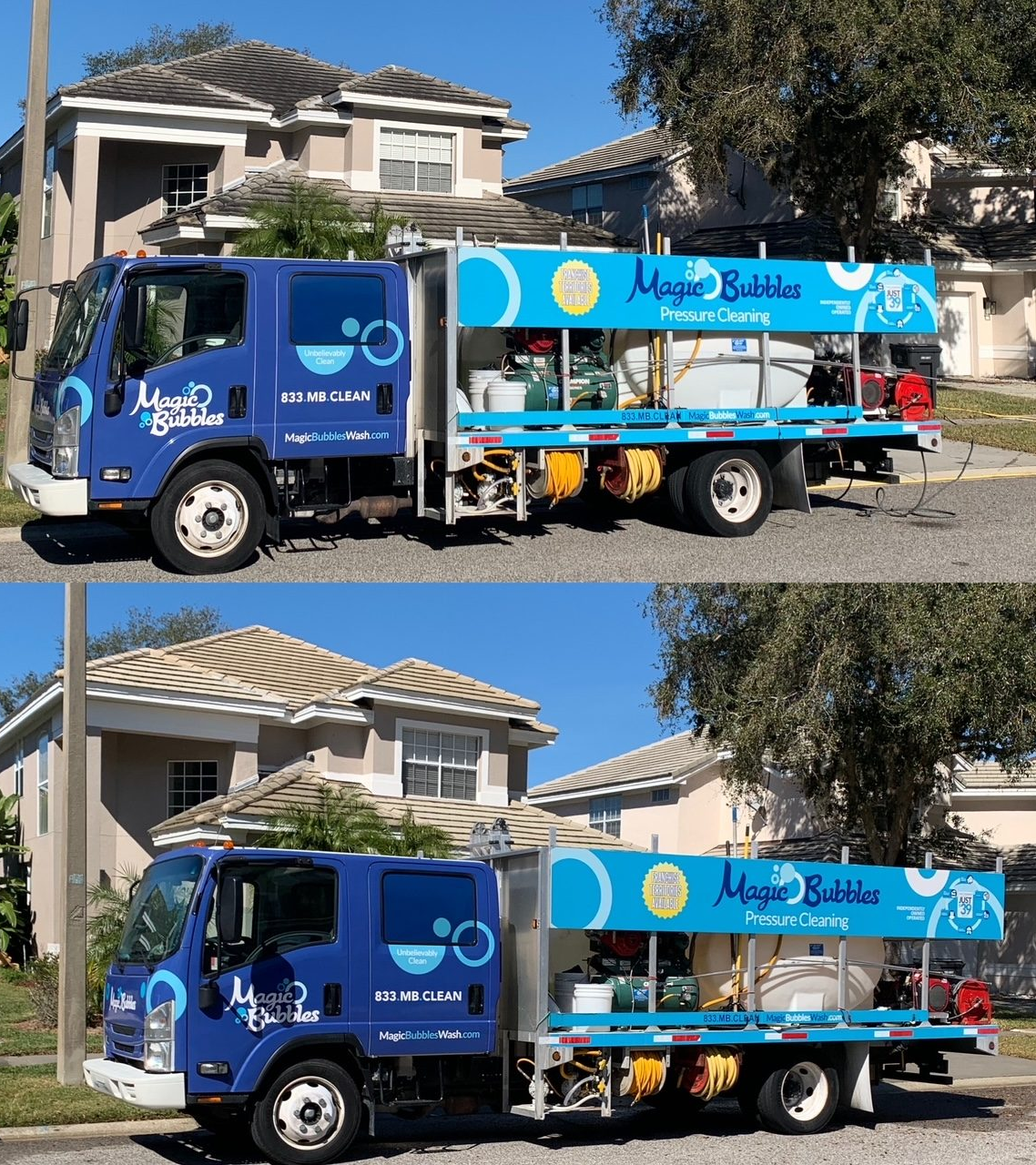 magic bubbles truck for pressure washing