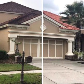 roof before and after power washing